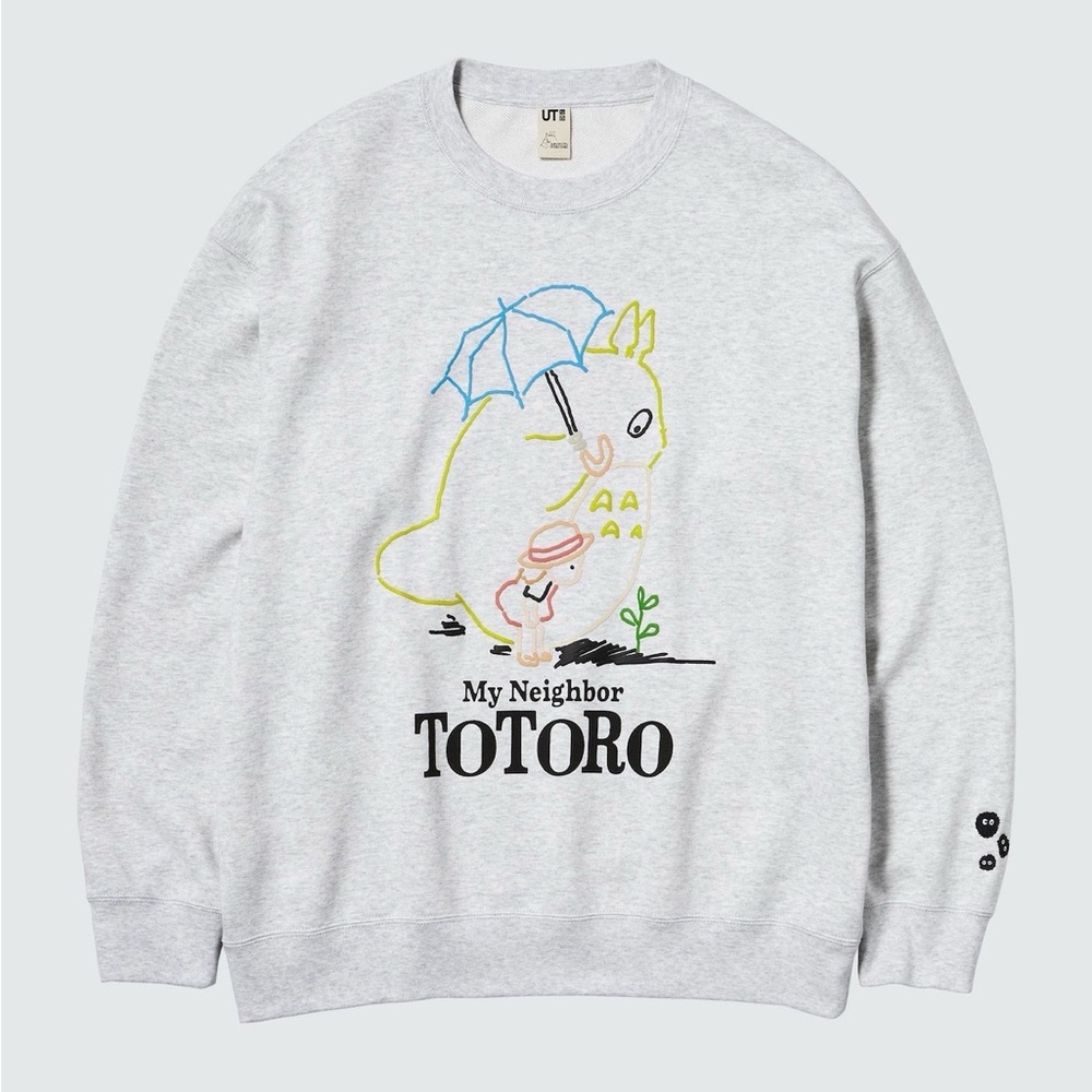 UNIQLO Unisex My Neighbor Totoro Light Gray Crewneck Sweatshirt | Size L